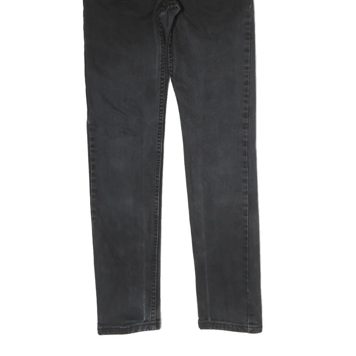 LEVI'S 512 Mens Slim Black Denim Raw Jeans W29 L32 Zip Classic Fit