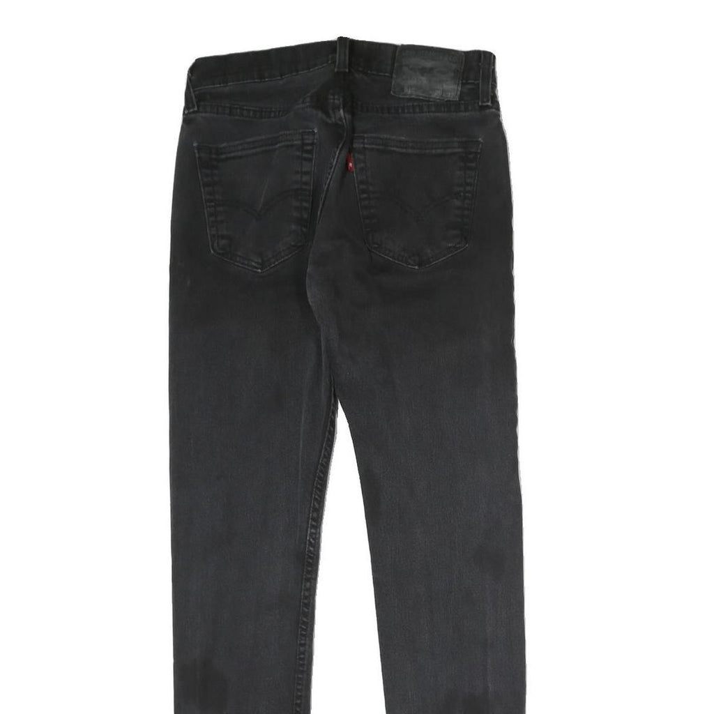 LEVI'S 512 Mens Slim Black Denim Raw Jeans W29 L32 Zip Classic Fit