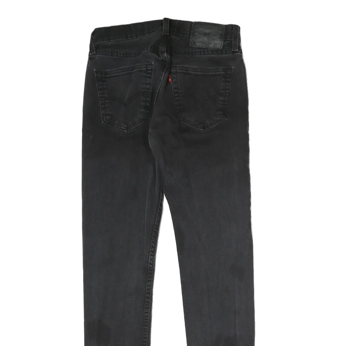 LEVI'S 512 Mens Slim Black Denim Raw Jeans W29 L32 Zip Classic Fit