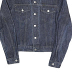 INDUSTRIAL DENIM Mens Blue Button Cotton Blend Denim Jacket M Plain Classic Fit