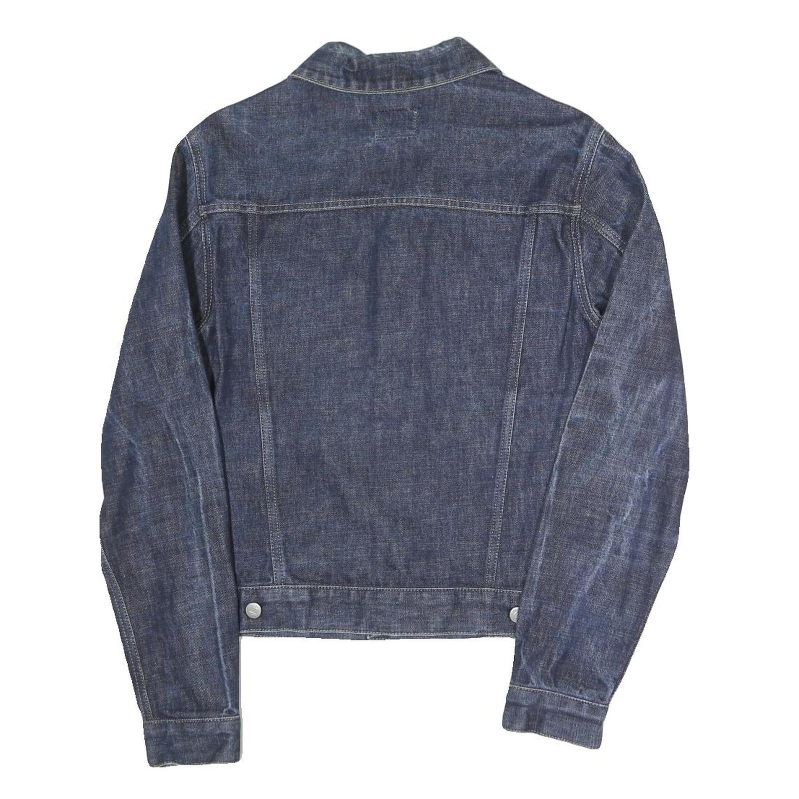 INDUSTRIAL DENIM Mens Blue Button Cotton Blend Denim Jacket M Plain Classic Fit