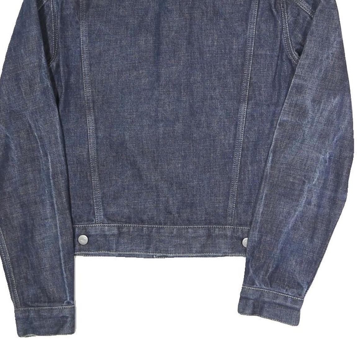 INDUSTRIAL DENIM Mens Blue Button Cotton Blend Denim Jacket M Plain Classic Fit