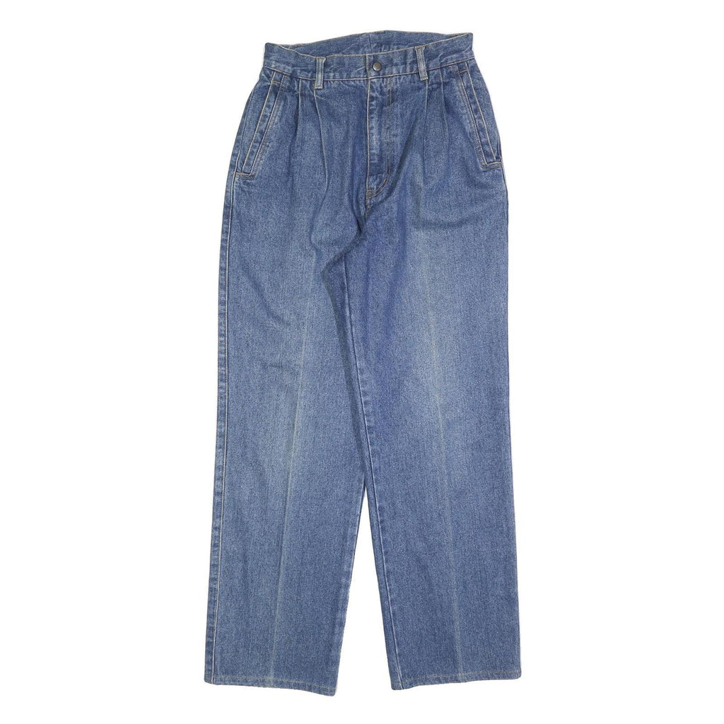 TEX Womens Regular Fit Straight Blue Denim Cotton Blend Jeans W26 L30 Classic