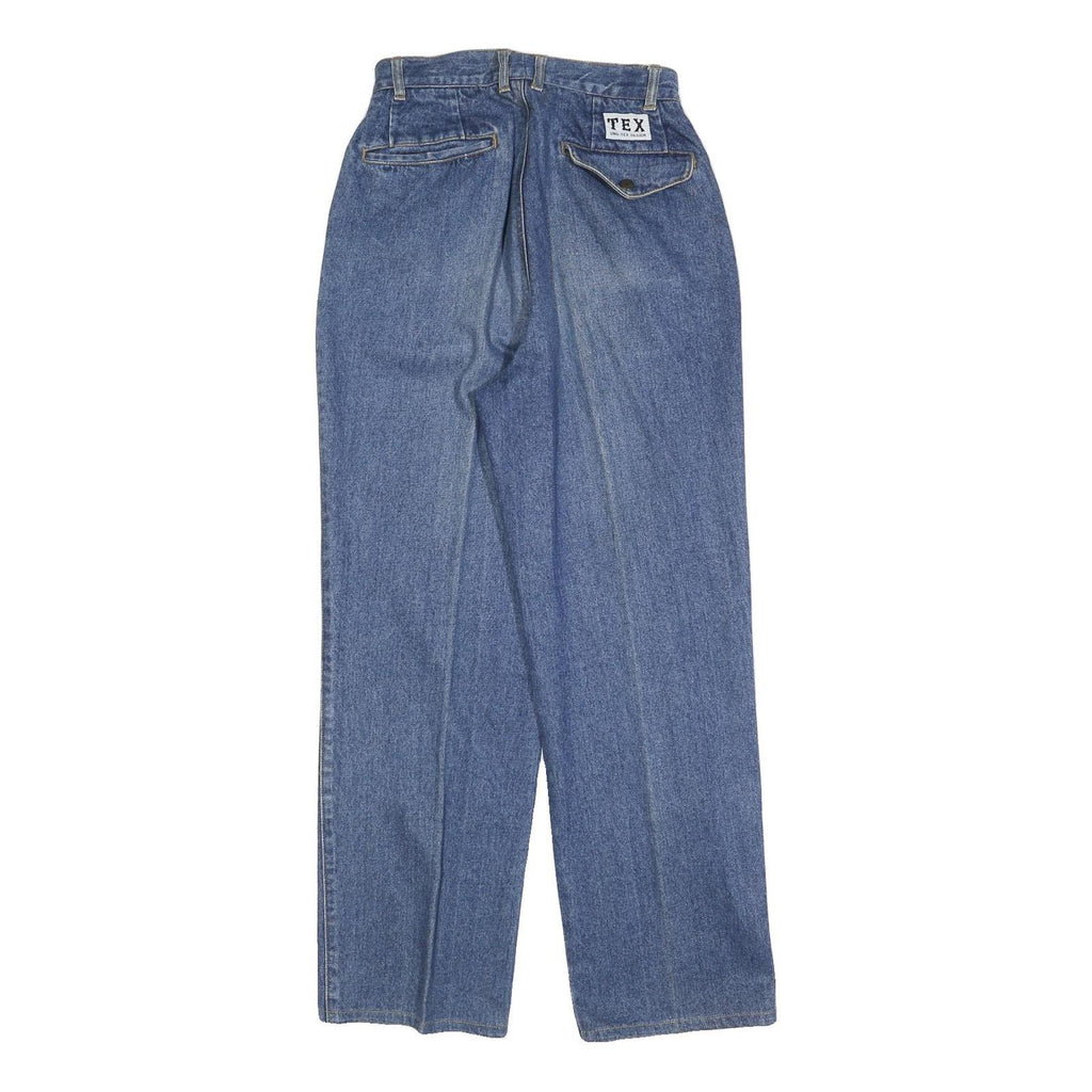 TEX Womens Regular Fit Straight Blue Denim Cotton Blend Jeans W26 L30 Classic