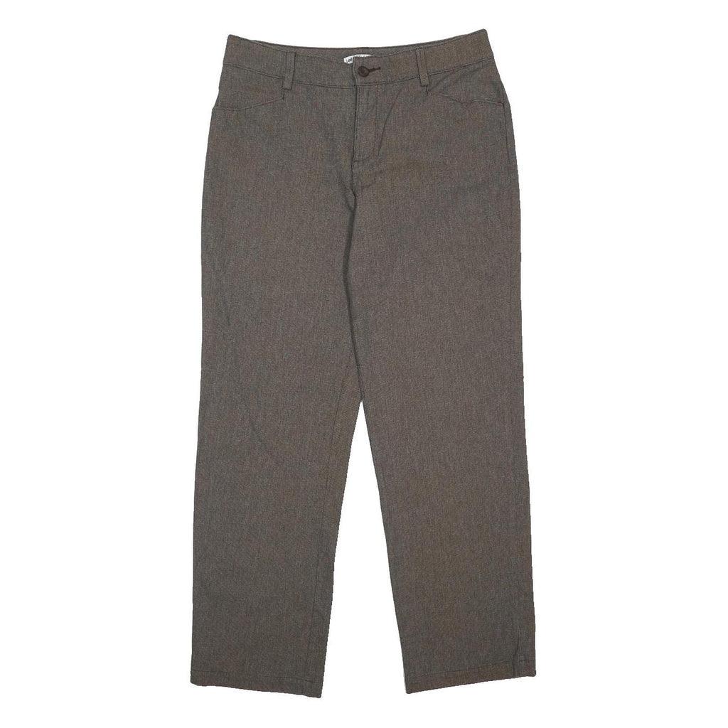 LEE Womens Cotton Blend Relaxed Grey Trousers W32 L30 Smart Casual Zip