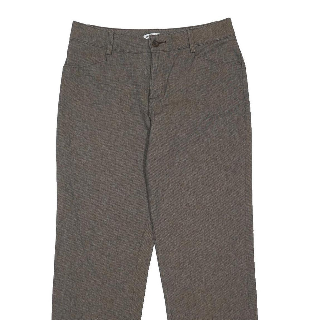 LEE Womens Cotton Blend Relaxed Grey Trousers W32 L30 Smart Casual Zip