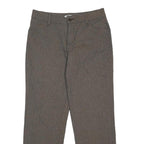 LEE Womens Cotton Blend Relaxed Grey Trousers W32 L30 Smart Casual Zip
