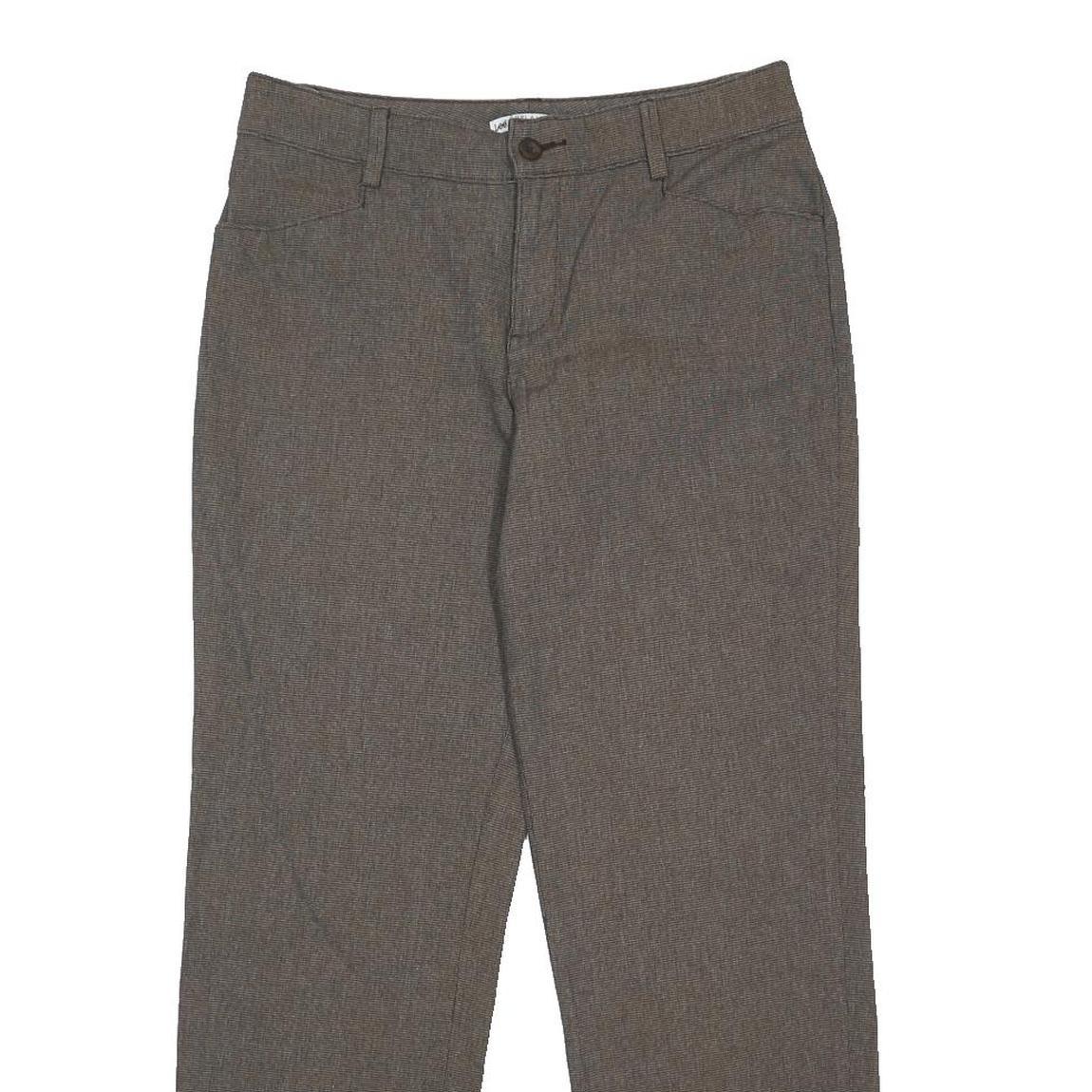 LEE Womens Cotton Blend Relaxed Grey Trousers W32 L30 Smart Casual Zip