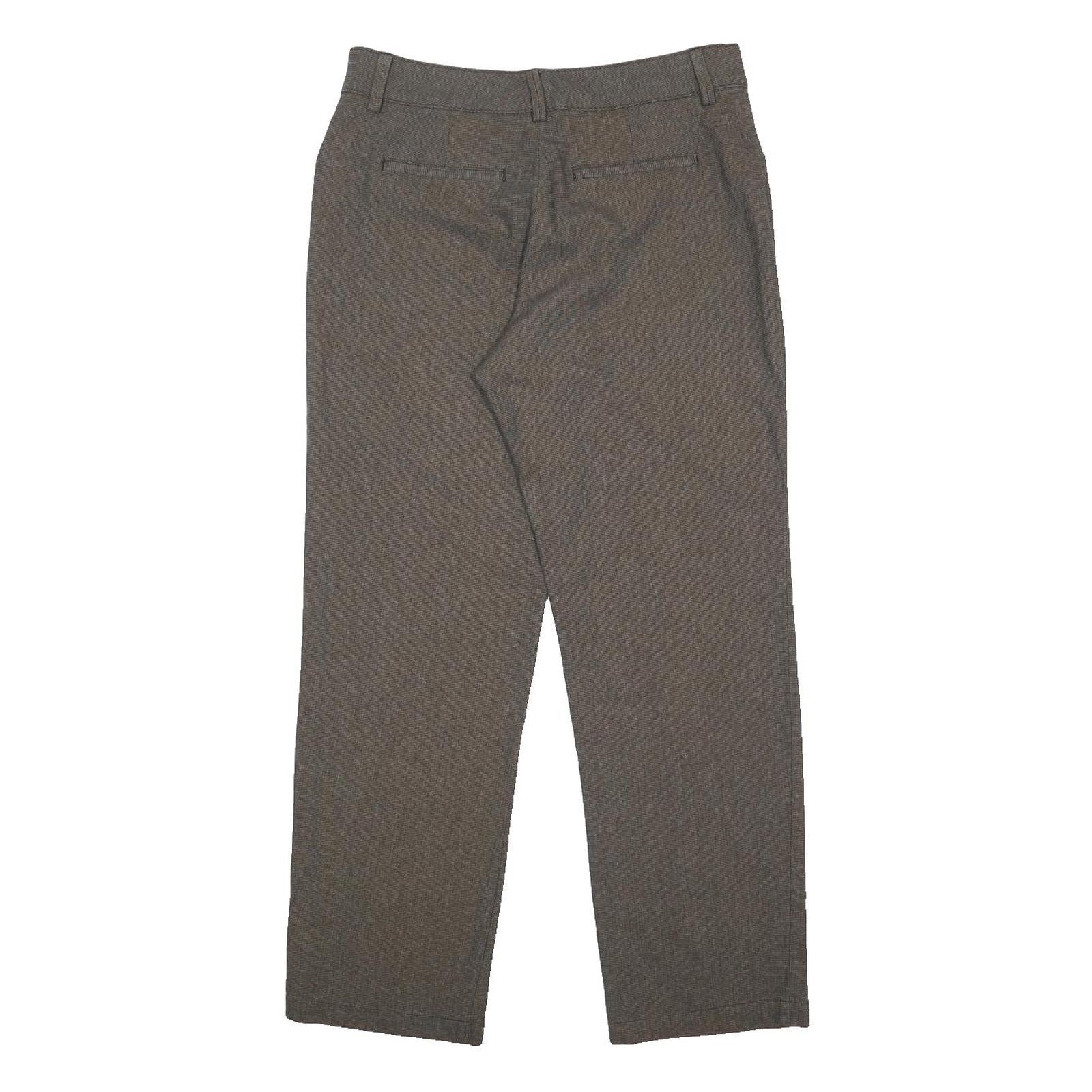 LEE Womens Cotton Blend Relaxed Grey Trousers W32 L30 Smart Casual Zip
