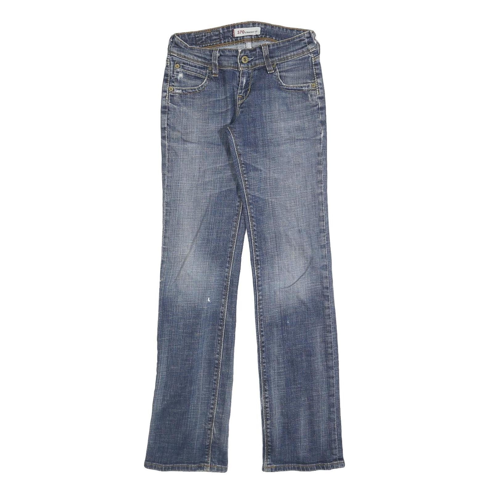 LEVI'S Womens 570 Regular Fit Straight Leg Denim Medium Blue W28 L32 Classic