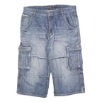 JEANS WEAR Mens Blue Denim Cargo Shorts M W34 Casual Cotton Blend