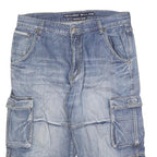 JEANS WEAR Mens Blue Denim Cargo Shorts M W34 Casual Cotton Blend