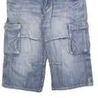 JEANS WEAR Mens Blue Denim Cargo Shorts M W34 Casual Cotton Blend