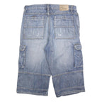 JEANS WEAR Mens Blue Denim Cargo Shorts M W34 Casual Cotton Blend