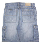 JEANS WEAR Mens Blue Denim Cargo Shorts M W34 Casual Cotton Blend