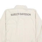 HARLEY DAVIDSON Mens White Cotton Blend Shirt XL Button Down Long Sleeve Casual