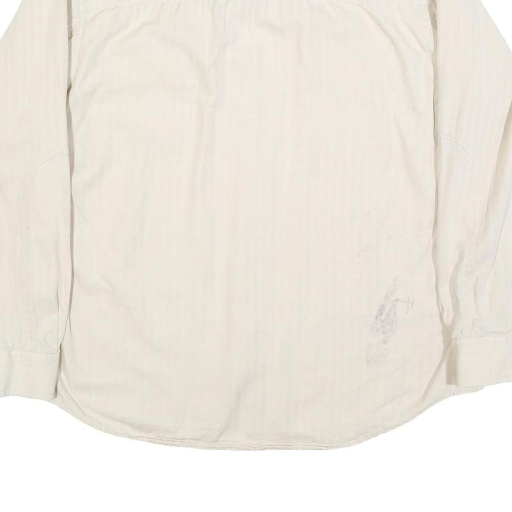 HARLEY DAVIDSON Mens White Cotton Blend Shirt XL Button Down Long Sleeve Casual