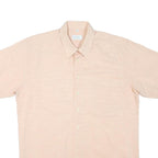 CANDA Mens Beige Short Sleeve Shirt L Cotton Blend Classic Fit Casual