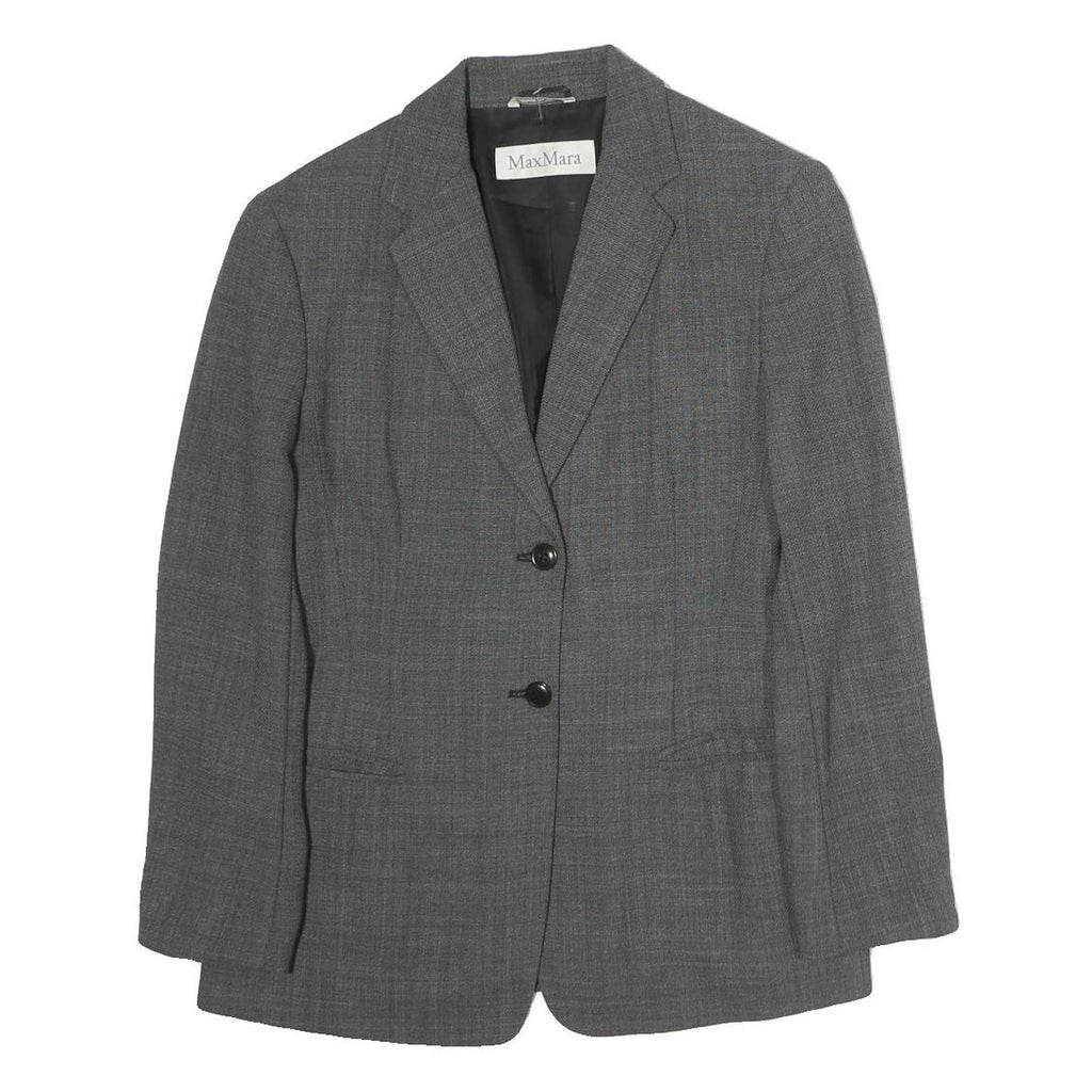 MAX MARA Womens Grey Polyester Single Breasted Blazer Jacket M Woven