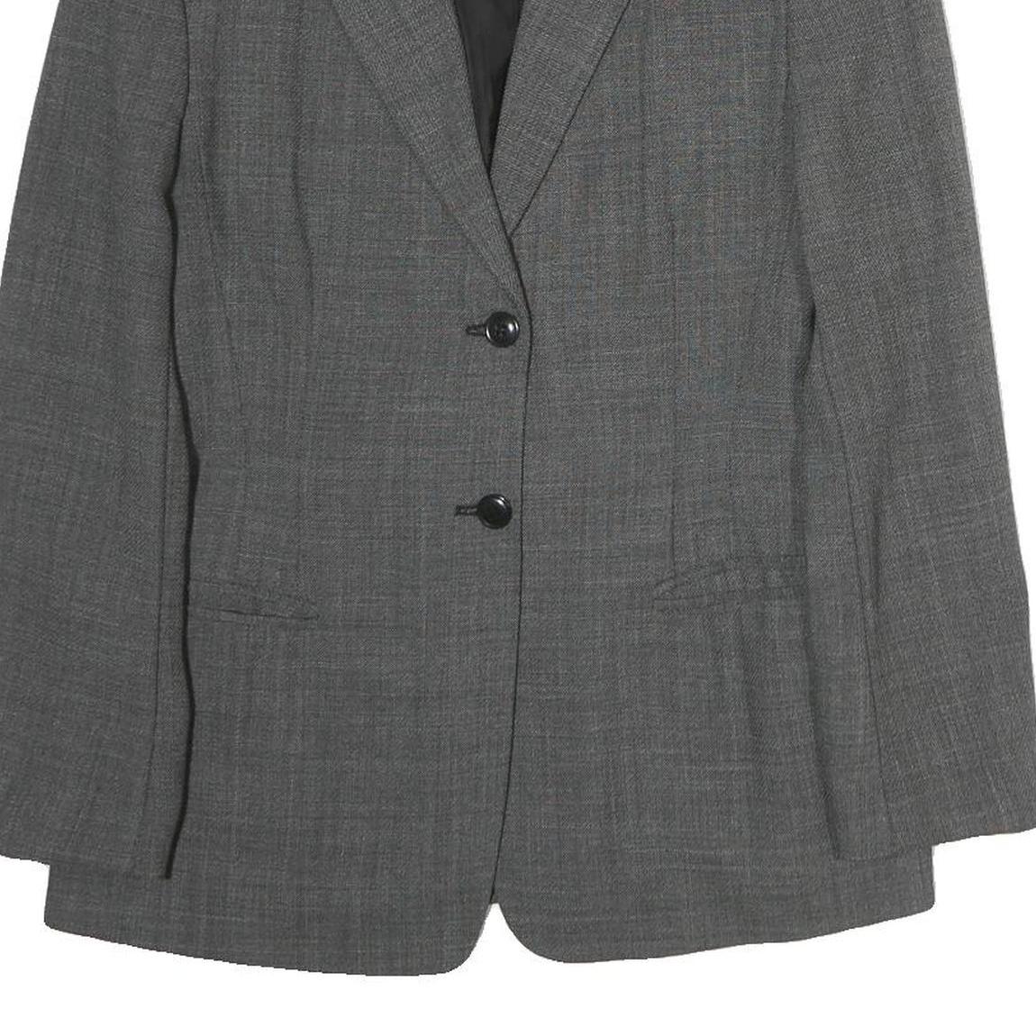 MAX MARA Womens Grey Polyester Single Breasted Blazer Jacket M Woven