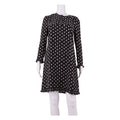 J.CREW All Over Star Print Womens Shift Dress Black Silk Knee Length XS