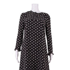J.CREW All Over Star Print Womens Shift Dress Black Silk Knee Length XS