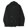 WOOLRICH Womens Black Wool Blend Jacket L Zip Wool Blend Double Breasted
