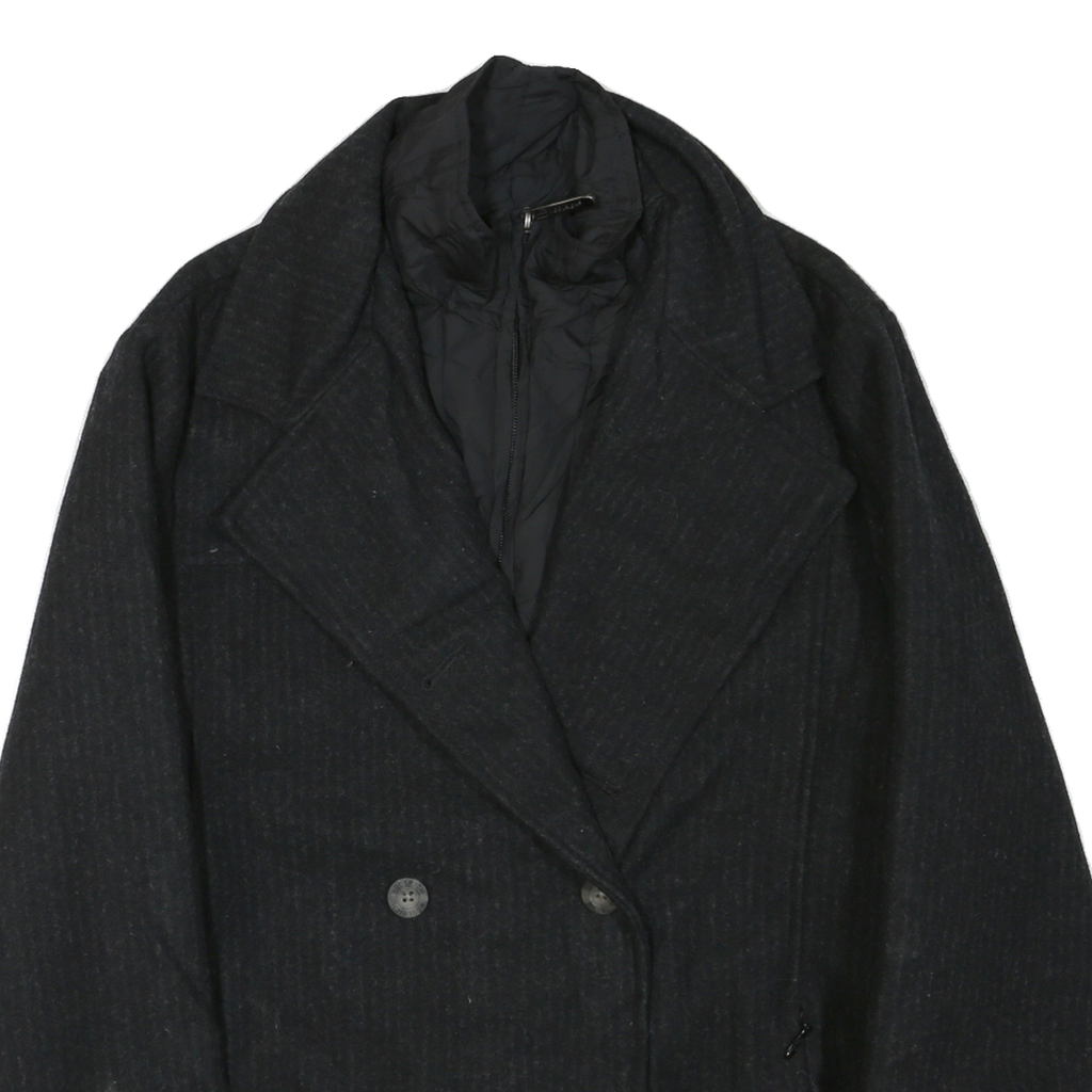 WOOLRICH Womens Black Wool Blend Jacket L Zip Wool Blend Double Breasted