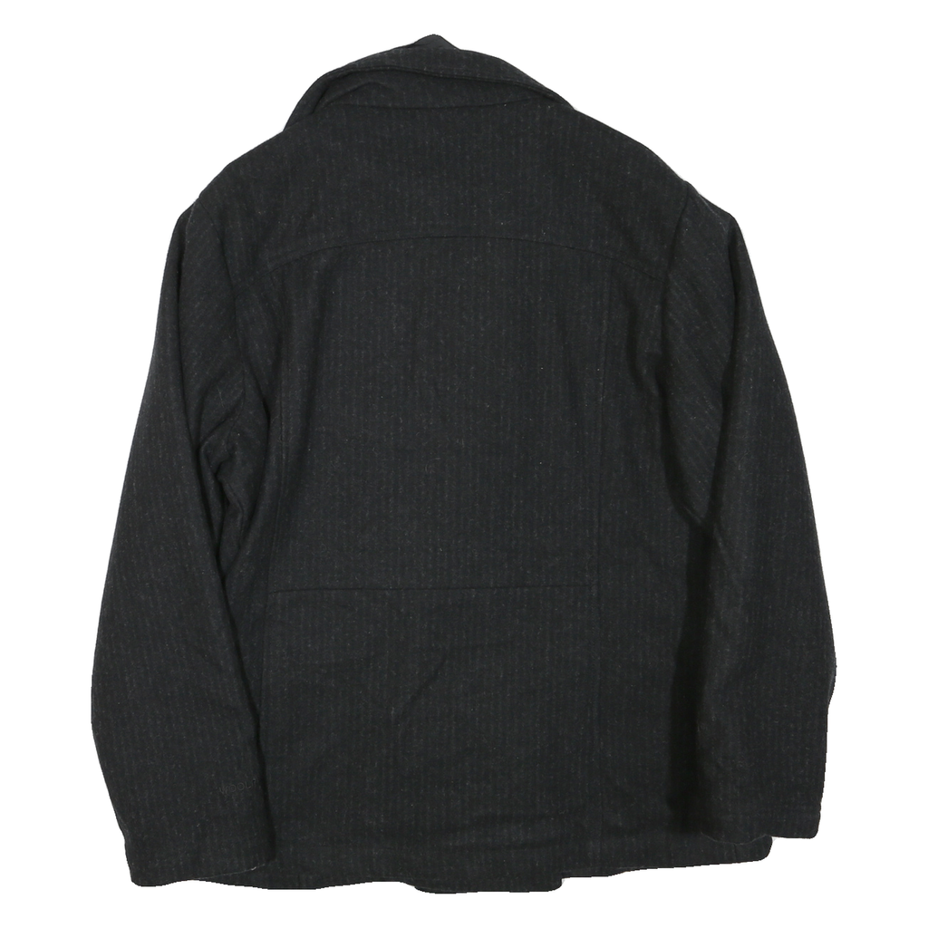 WOOLRICH Womens Black Wool Blend Jacket L Zip Wool Blend Double Breasted
