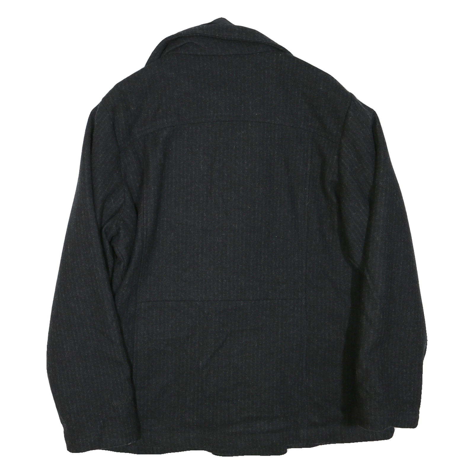WOOLRICH Womens Black Wool Blend Jacket L Zip Wool Blend Double Breasted