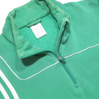 ADIDAS Mens Green Crew Neck L Sweatshirt Cotton Blend 3 Stripe Sports Pullover
