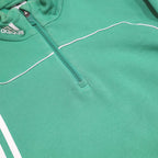 ADIDAS Mens Green Crew Neck L Sweatshirt Cotton Blend 3 Stripe Sports Pullover