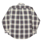 TOMMY HILFIGER Mens White & Blue Check Shirt XL Classic Cotton Button Down