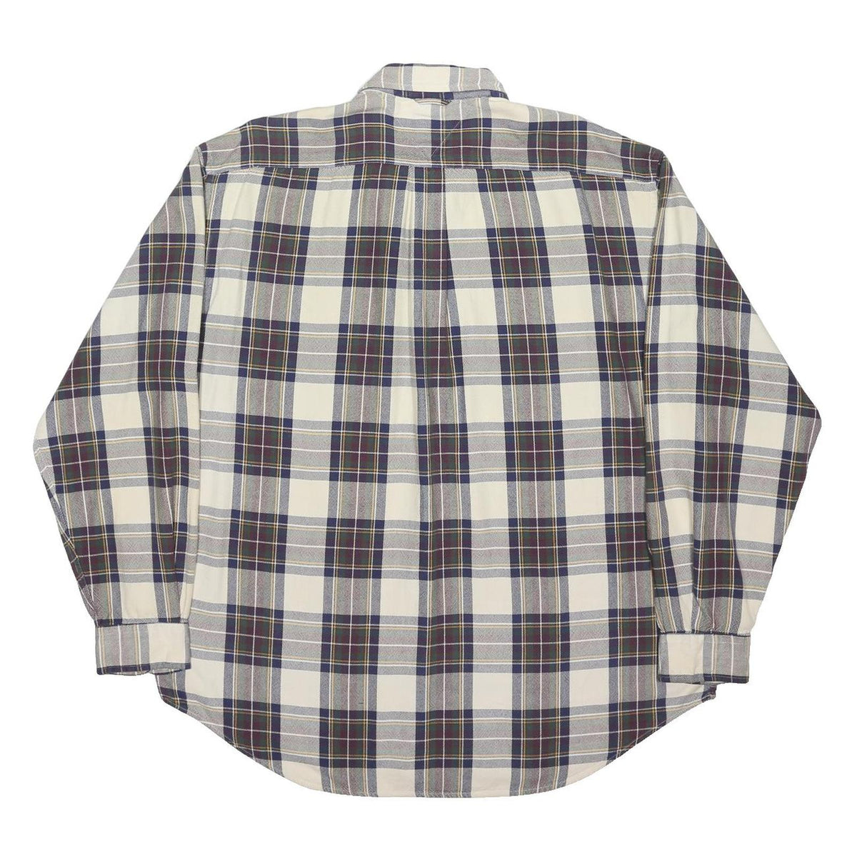 TOMMY HILFIGER Mens White & Blue Check Shirt XL Classic Cotton Button Down