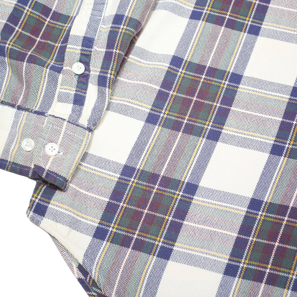 TOMMY HILFIGER Mens White & Blue Check Shirt XL Classic Cotton Button Down