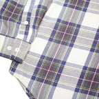 TOMMY HILFIGER Mens White & Blue Check Shirt XL Classic Cotton Button Down
