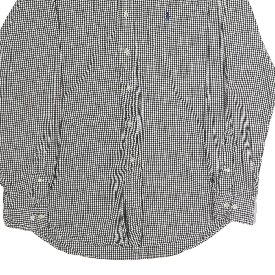 RALPH LAUREN Mens Black & White Check Shirt L Classic Button-Down Cotton