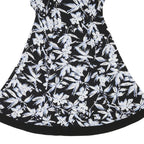 LAUREN RALPH LAUREN Womens Black & White Floral Fit & Flare Polyester Dress UK 8