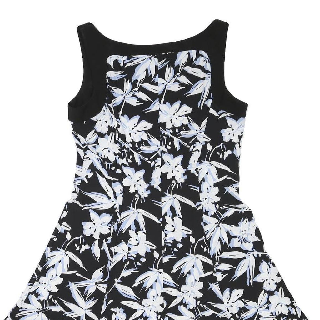 LAUREN RALPH LAUREN Womens Black & White Floral Fit & Flare Polyester Dress UK 8