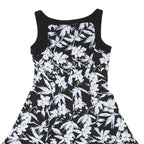 LAUREN RALPH LAUREN Womens Black & White Floral Fit & Flare Polyester Dress UK 8