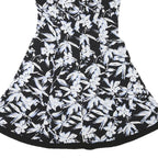 LAUREN RALPH LAUREN Womens Black & White Floral Fit & Flare Polyester Dress UK 8