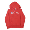 CHAMPION Womens Red Hoodie XS Cotton Blend Classic Logo Pullover