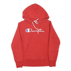 CHAMPION Womens Red Hoodie XS Cotton Blend Classic Logo Pullover