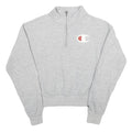 CHAMPION Womens Grey Half Zip S Cotton Blend Casual Sweatshirt