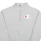 CHAMPION Womens Grey Half Zip S Cotton Blend Casual Sweatshirt