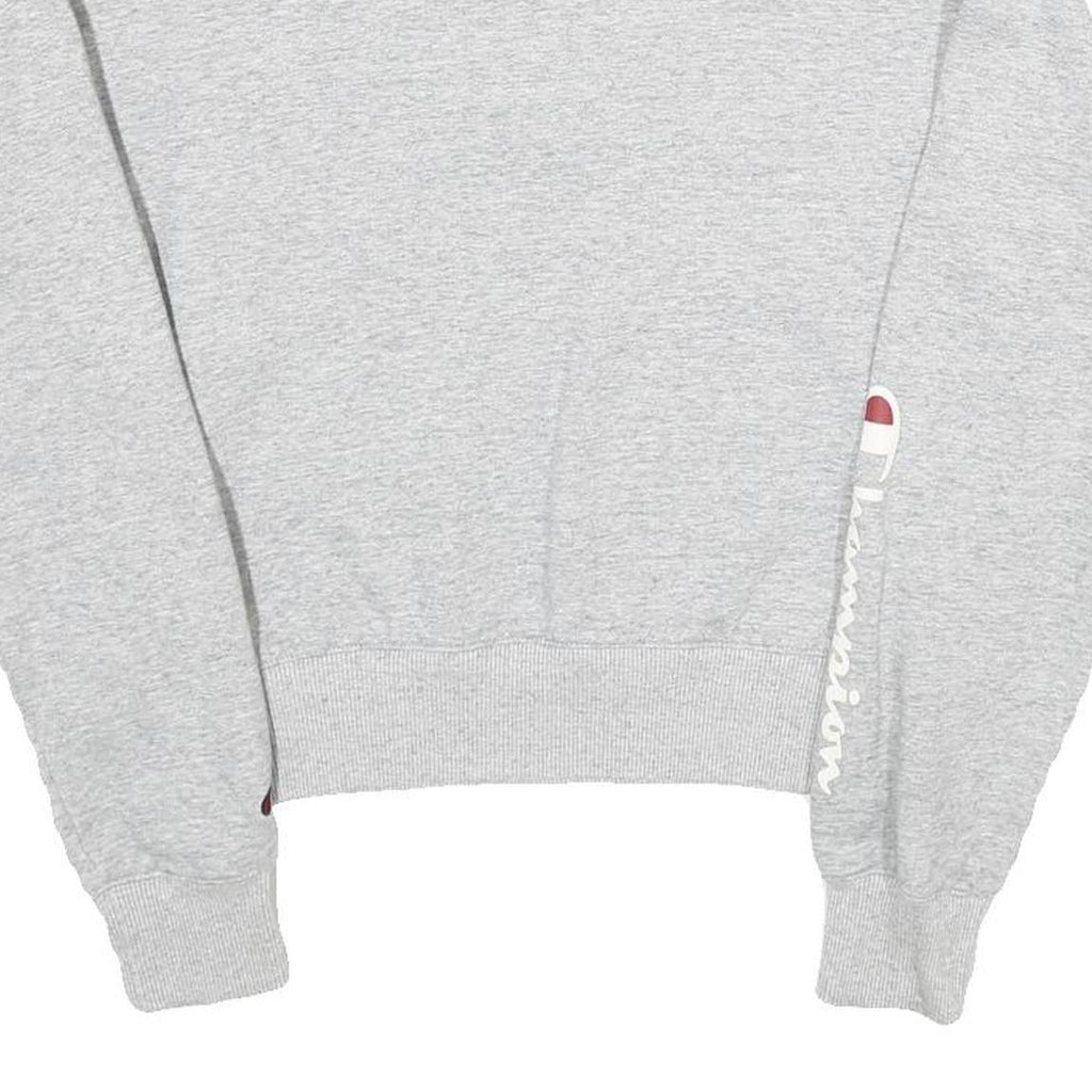 CHAMPION Womens Grey Half Zip S Cotton Blend Casual Sweatshirt