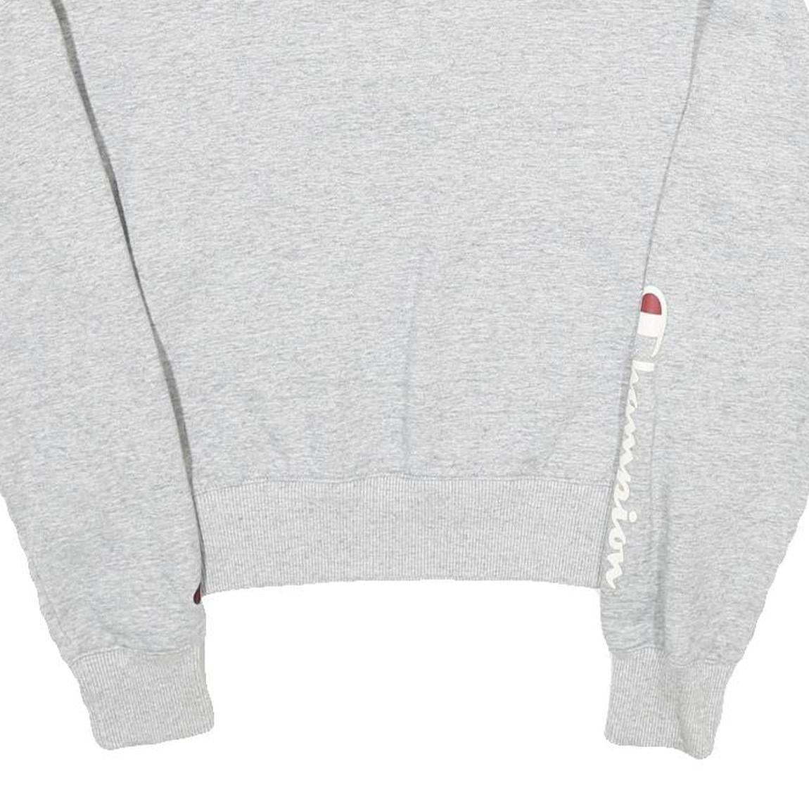 CHAMPION Womens Grey Half Zip S Cotton Blend Casual Sweatshirt