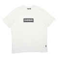 NAPAPIJRI Mens White Graphic T-Shirt XL Short Sleeve Crew Neck Cotton Blend