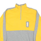 Womens Yellow & Grey Sweatshirt Girl Concept Half Zip M Casual Cotton Blend Top