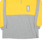 Womens Yellow & Grey Sweatshirt Girl Concept Half Zip M Casual Cotton Blend Top